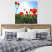 Wilde rode papavers bloemen canvas afdruk (Insitu (Slaapkamer))