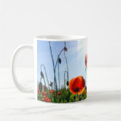 Wilde rode papavers bloemen koffiemok (Links)