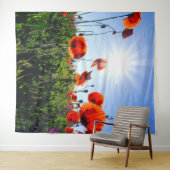 Wilde rode papavers bloemen wandkleed (In Situ (horizontaal))