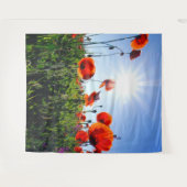 Wilde rode papavers bloemen wandkleed (Voorkant (horizontaal))