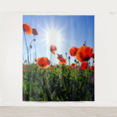 Wilde rode papavers bloemen wandkleed (Voorkant)