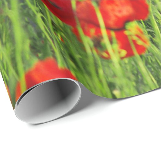 Wilde rode papavers cadeaupapier (Rol Hoek)