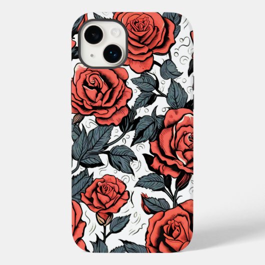 Wilde rode rozen Case-Mate iPhone case (Achterkant)