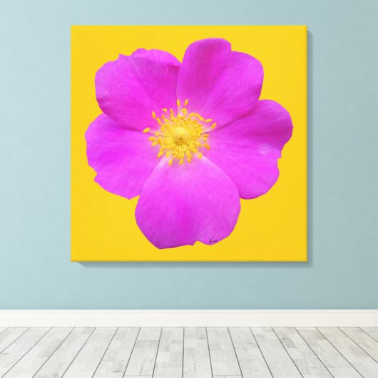 Wilde Roos 2 Canvas Afdruk (Insitu (Houten vloer))