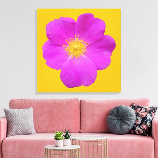 Wilde Roos 2 Canvas Afdruk (Insitu (Woonkamer))