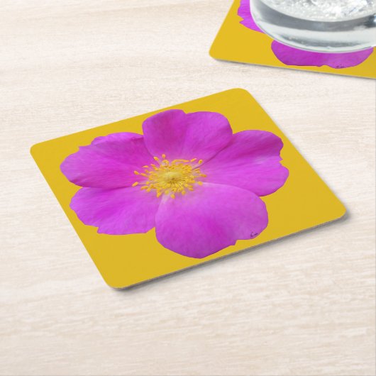 Wilde Roos 2 Kartonnen Onderzetters (Schuin)