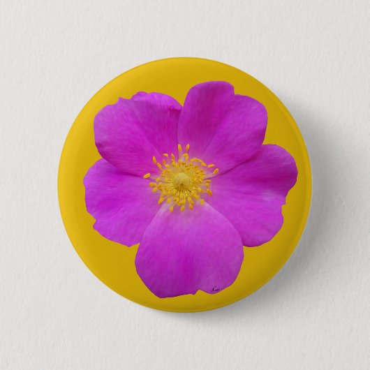 Wilde Roos 2 Ronde Button 5,7 Cm (Voorkant)