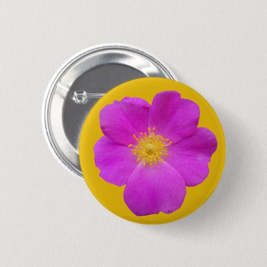 Wilde Roos 2 Ronde Button 5,7 Cm (Voorkant /achterkant)