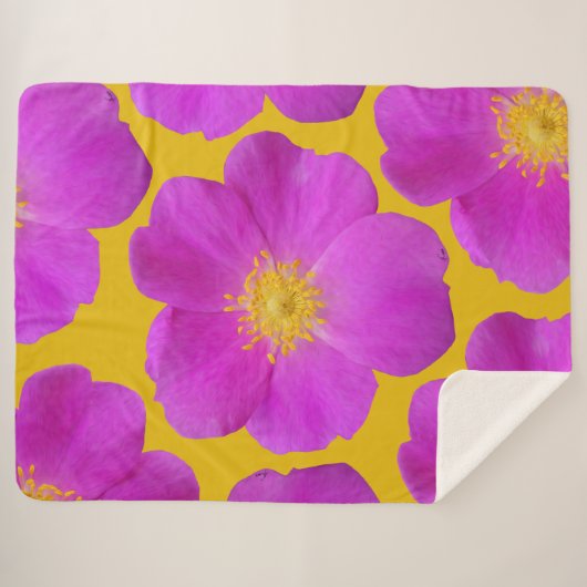 Wilde Roos 2 Sherpa Deken (Voorkant (horizontaal))