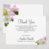 wilde Roos begrafenis bedankkaart Kaart (Voorkant / Achterkant)