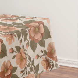 Wilde Roos Bloeit In Aardse Tinten Van Terracotta Tafelkleed