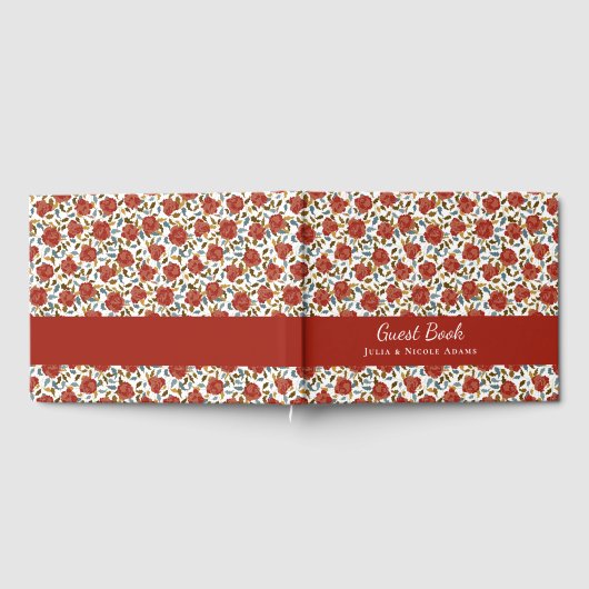 Wilde Roos Bloemblaadjes Tuin Affaire Trouwen Gastenboek (Volledig)