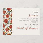 Wilde Roos Bloemblaadjes Tuin Affaire Trouwen Menu (Voorkant)