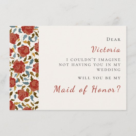 Wilde Roos Bloemblaadjes Tuin Affaire Trouwen Menu (Voorkant)