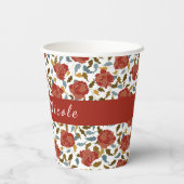 Wilde Roos Bloemblaadjes Tuin Affaire Trouwen Papieren Bekers (Achterkant)