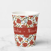 Wilde Roos Bloemblaadjes Tuin Affaire Trouwen Papieren Bekers (Links)