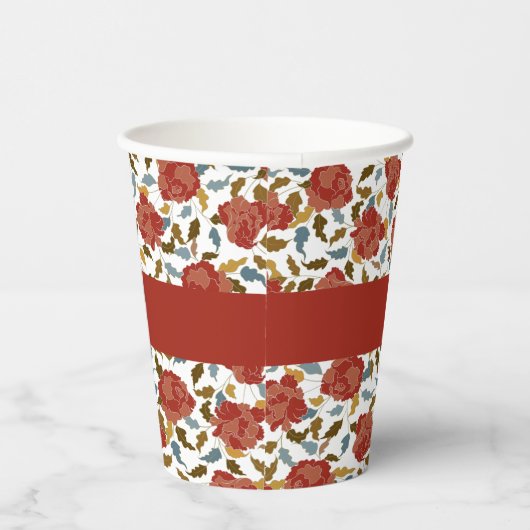 Wilde Roos Bloemblaadjes Tuin Affaire Trouwen Papieren Bekers (Rechts)