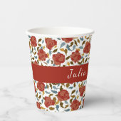 Wilde Roos Bloemblaadjes Tuin Affaire Trouwen Papieren Bekers (Voorkant)