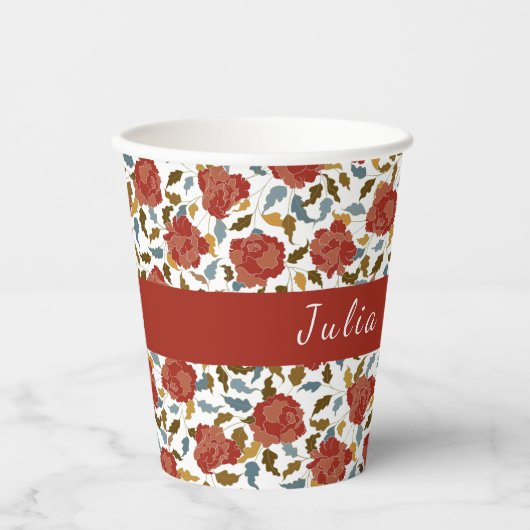 Wilde Roos Bloemblaadjes Tuin Affaire Trouwen Papieren Bekers (Voorkant)