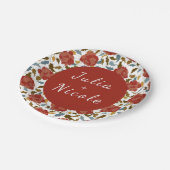 Wilde Roos Bloemblaadjes Tuin Affaire Trouwen Papieren Bordje (Gekanteld)