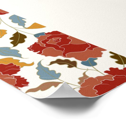 Wilde Roos Bloemblaadjes Tuin Affaire Trouwen Poster (Hoek)