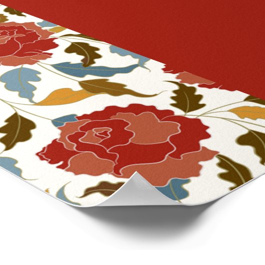 Wilde Roos Bloemblaadjes Tuin Affaire Trouwen Poster (Hoek)