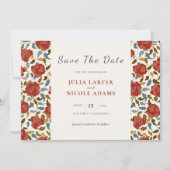 Wilde Roos Bloemblaadjes Tuin Affaire Trouwen Save The Date (Voorkant)