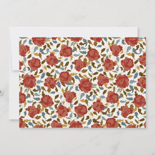 Wilde Roos Bloemblaadjes Tuin Affaire Trouwen Save The Date (Achterkant)