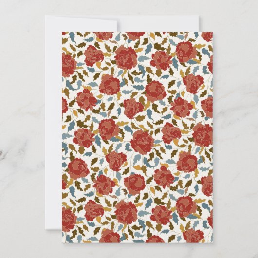 Wilde Roos Bloemblaadjes Tuin Affaire Trouwen Save The Date (Achterkant)