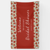 Wilde Roos Bloemblaadjes Tuin Affaire Trouwen Spandoek (Verticaal)