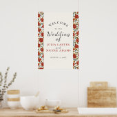 Wilde Roos Bloemblaadjes Tuin Bruiloft Poster (Keuken)