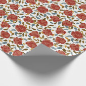 Wilde Roos Bloemblaadjes Tuin Feest Bruiloft Cadeaupapier (Hoek)