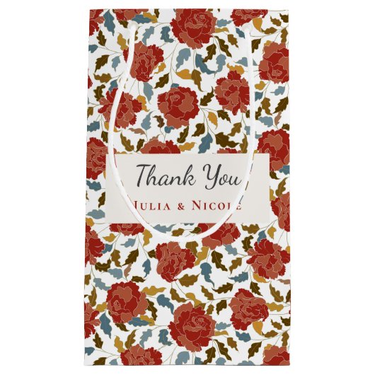 Wilde Roos Bloemblaadjes Tuin Feest Trouwdag Klein Cadeauzakje (Voorkant)