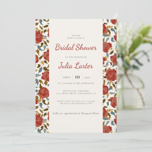 Wilde Roos Bloementuin Tuin Affair Vrijgezellenfee Kaart (Staand voorkant)