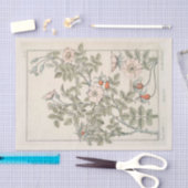 Wilde Roos Botanische Floral  Ontvette roze Tissuepapier (Craft)