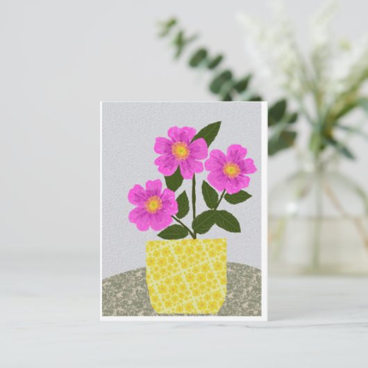 Wilde Roos Briefkaart (Staand voorkant)