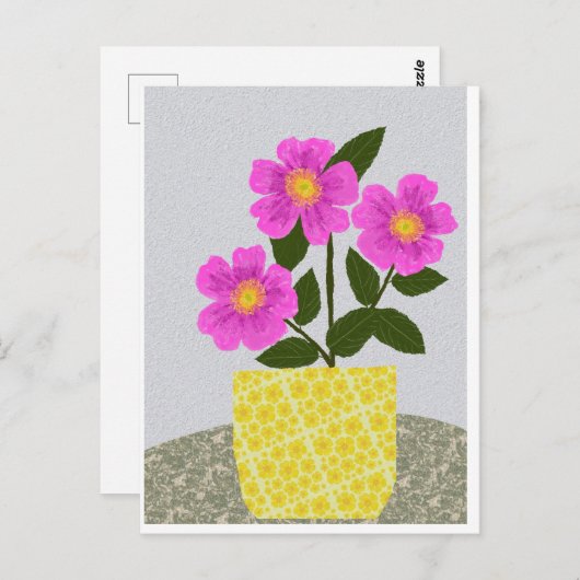 Wilde Roos Briefkaart (Voorkant / Achterkant)