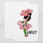 Wilde Roos Cute Flower Child Floral Girl Briefpapier (Voorkant / Achterkant)