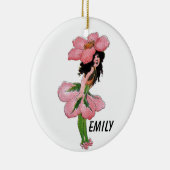 Wilde Roos Cute Flower Child Floral  Girl Keramisch Ornament (Rechts)