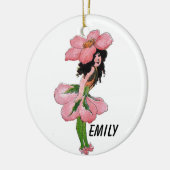 Wilde Roos Cute Flower Child Floral  Girl Keramisch Ornament (Links)