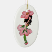 Wilde Roos Cute Flower Child Floral  Girl Keramisch Ornament (Rechts)