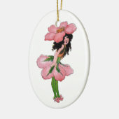 Wilde Roos Cute Flower Child Floral  Girl Keramisch Ornament (Links)