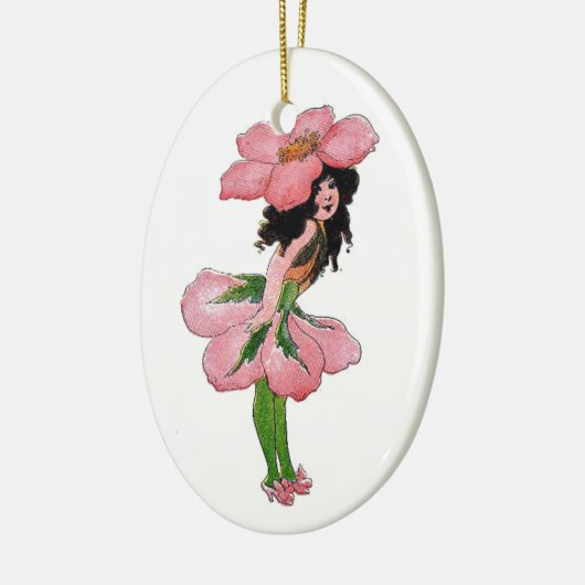 Wilde Roos Cute Flower Child Floral  Girl Keramisch Ornament (Links)