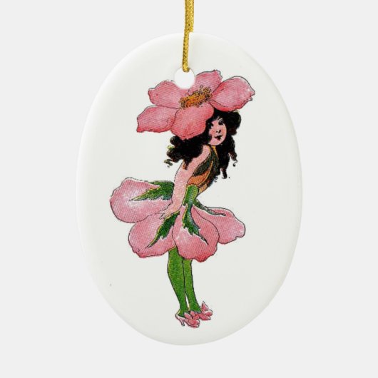 Wilde Roos Cute Flower Child Floral  Girl Keramisch Ornament (Voorkant)