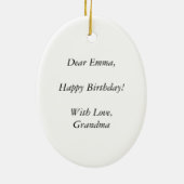 Wilde Roos Cute Flower Child Floral  Girl Keramisch Ornament (Achterkant)