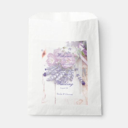 Wilde Roos en lavender Summer Flower Wedding Bedankzakje (Voorkant)