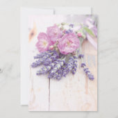Wilde Roos en lavender Summer Flower Wedding Kaart (Achterkant)