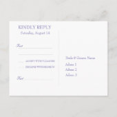 Wilde Roos en lavender Summer Flower Wedding RSVP Uitnodiging Briefkaart (Achterkant)