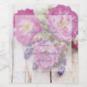 Wilde Roos en lavender Summer Flower Wedding Wijn Etiket (Enkel label)