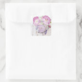 Wilde Roos en lavender Summer Weddenschappen Bedan Vierkante Sticker (Tas)